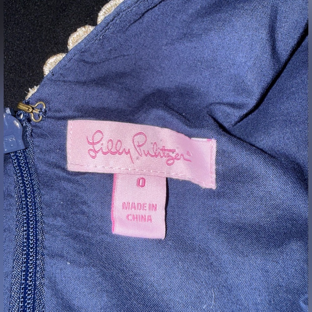 LILLY PULITZER Bentley Mini Dress in Navy and Gold Size 0 - Picture 6 of 6